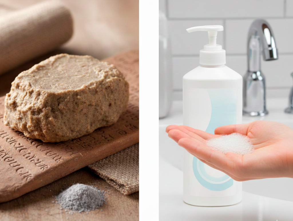 Quem veio primeiro: o sabonete em barra ou o líquido?